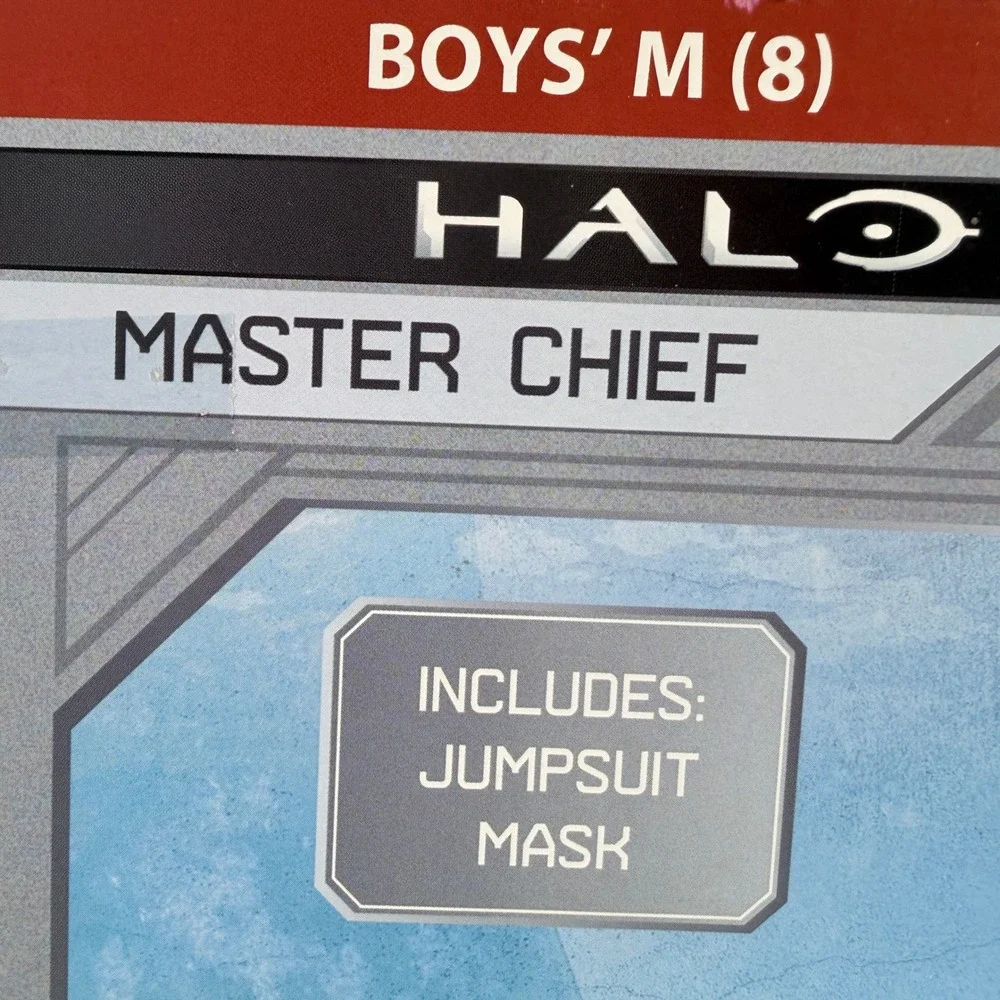 Halo Master Chief Costume Kids Boys Medium 8 Jumpsuit Mask Disguise